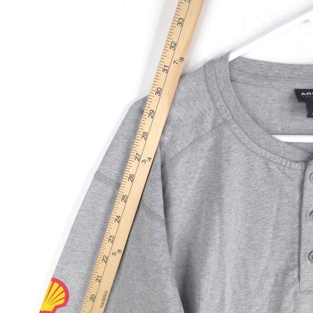 Ariat Men Gray Henley Large FR Work Crew Long Sleeve T-Shirt CAT2 2212 Perdido - Picture 5 of 16